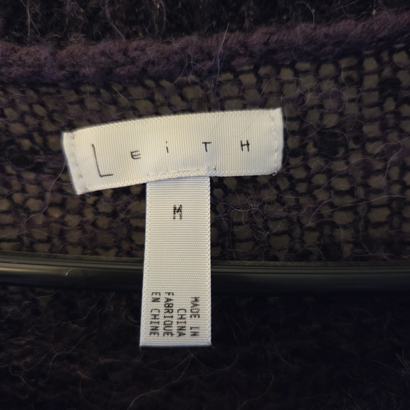 Leith Textured Knit Sweater in Deep Purple - Picture 6 of 6